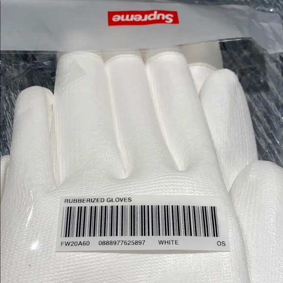SUPREME collectible NEW white/red rubbery gloves - Picture 4 of 7